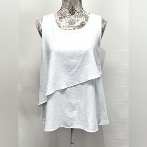 WEST KEI White layered sleeveless top size M